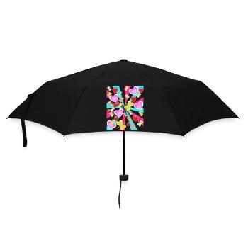 Schmettelinge Heart Insects Strawberries Strawberry Child - Umbrella (small) - black - Front