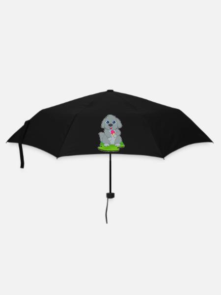 Hund Waffeleis - Regenschirm (klein) - Schwarz