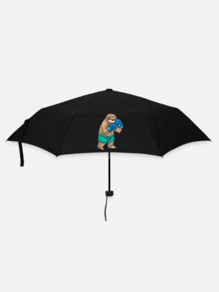 Faultier Boxer Boxhandschuhe Boxen - Regenschirm (klein) - Schwarz