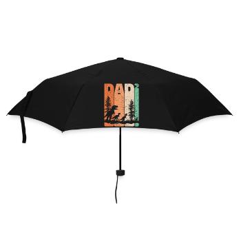 Tyrannosaurus Rex Design Dad Hoch 2 Väter Geschenk - Regenschirm (klein) - Schwarz - Vorne