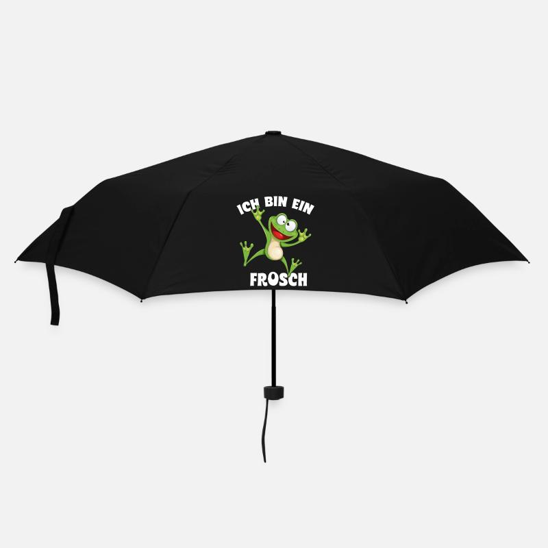 Ich bin ein Frosch - Regenschirm (klein) - Schwarz