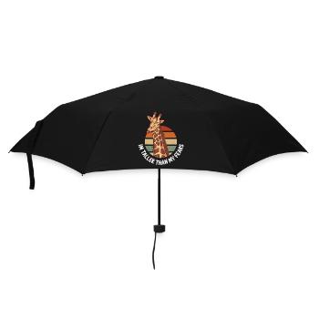 Ich bin größer als meine Befürchtungen Giraffe Sonnenuntergang - Regenschirm (klein) - Schwarz - Vorne