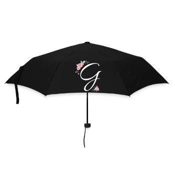 Buchstabe g Blumen - Regenschirm (klein) - Schwarz - Vorne