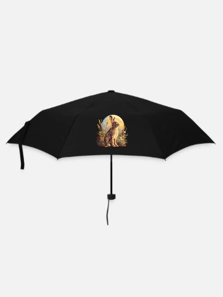 Hasen Hase - Regenschirm (klein) - Schwarz