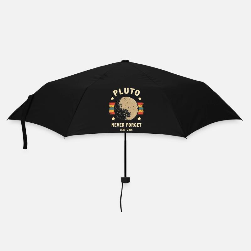 Pluto Never Forget – Retro Space - Regenschirm (klein) - Schwarz