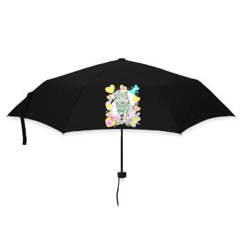 Vintage Retro Wolf Wölfe Kinder Märchen mystisch - Regenschirm (klein) - Schwarz - Vorne