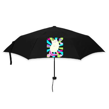 Unicorn Unicorns Cat Cats Retro Kids - Umbrella (small) - black - Front