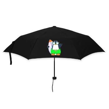 Pinguin Surfen Surfbrett Sommer - Regenschirm (klein) - Schwarz - Vorne