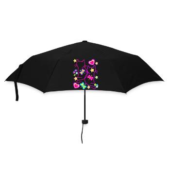 Cats Cat Retro Vintage 80s 90s Kids - Umbrella (small) - black - Front