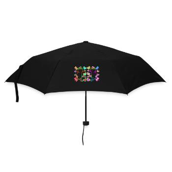 Vintage Retro Cats Cat Kitten 80s 90s - Umbrella (small) - black - Front