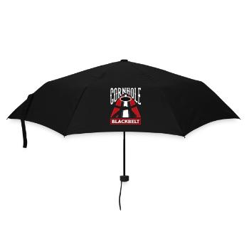 Cornhole Meister Schwarzgurt Liebhaber - Regenschirm (klein) - Schwarz - Vorne