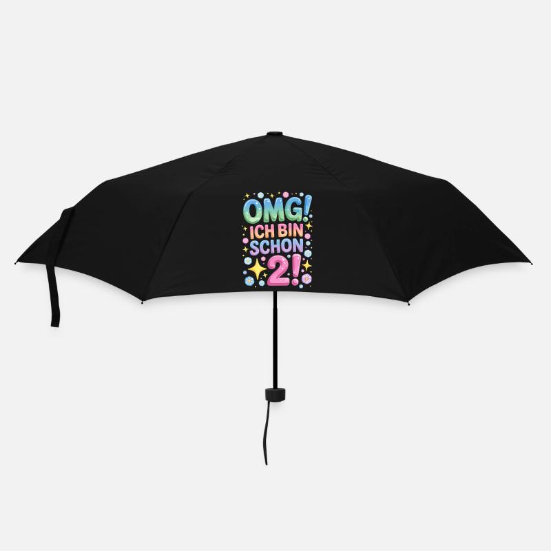 2. Geburtstag Mädchen OMG Ich Bin Schon 2 Jahre - Regenschirm (klein) - Schwarz