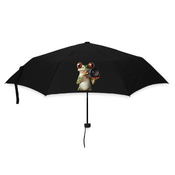 Frosch - Regenschirm (klein) - Schwarz - Vorne