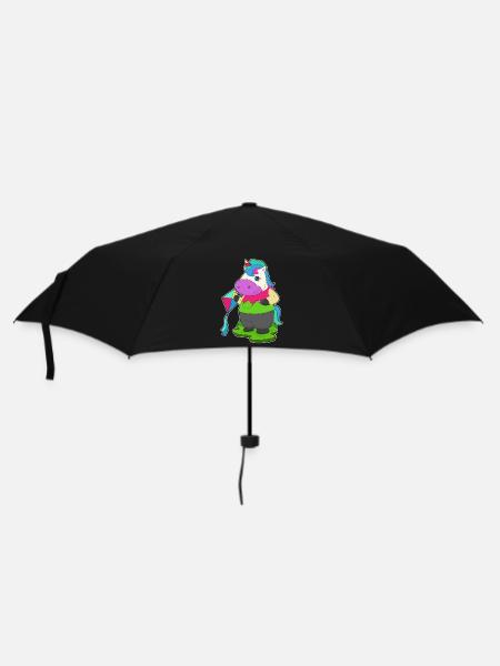 Einhorn Drachenfliegen Drachen - Regenschirm (klein) - Schwarz