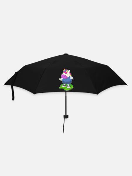 Einhorn Brief - Regenschirm (klein) - Schwarz