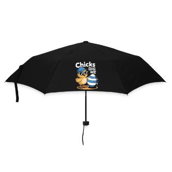 Drôle de poussin avec chapeau et œuf - Chicks Dig Me - Parapluie standard - noir - Devant