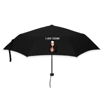 I Love Techno Nonne - Regenschirm (klein) - Schwarz - Vorne
