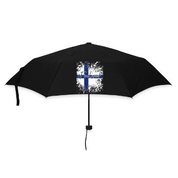 Finnischer Stolz, Flagge Finnlands - Regenschirm (klein) - Schwarz - Vorne