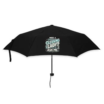 Brauchen Sie eine Putzfrau? Fragen Sie mich - Regenschirm (klein) - Schwarz - Vorne