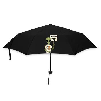 Alien Extraterrestre avec de l’humour - Les humains me font peur - Parapluie standard - noir - Devant