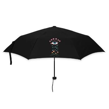 Tear Eye and Roses Blooming Poetry - Umbrella (small) - black - Front