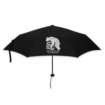 Funny book lover bear statement for book fan - Umbrella (small) - black - Front