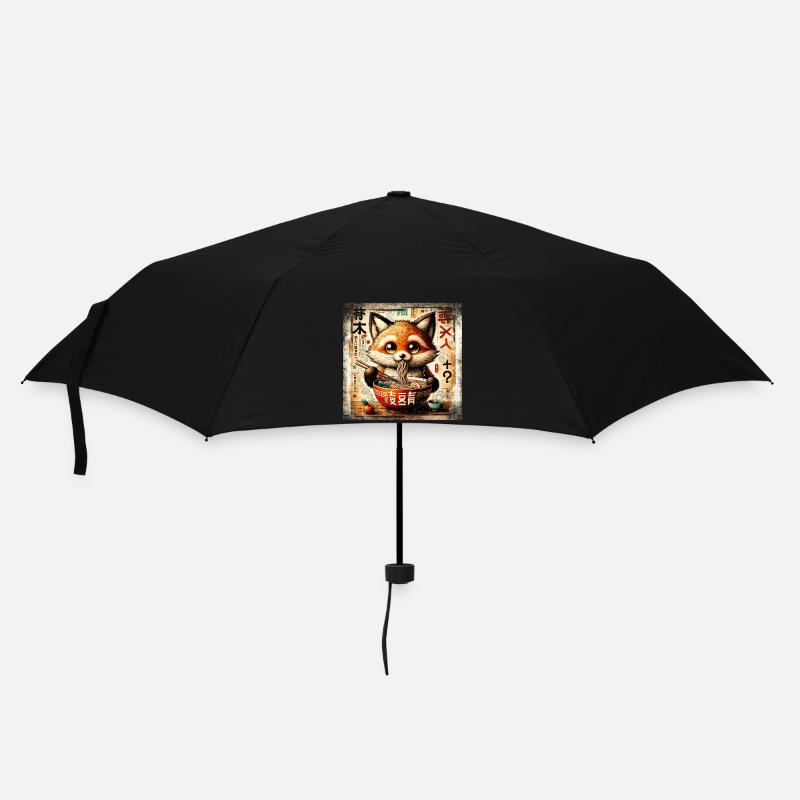 Ramen Fox Grunge Poster Style - Umbrella (small) - black