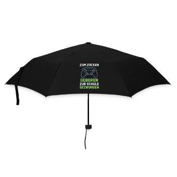 Zum Zocken geboren - Regenschirm (klein) - Schwarz - Vorne