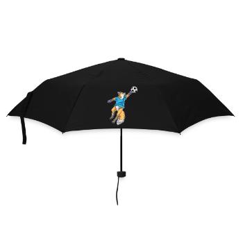 Fuchs Fußballspieler Fußball - Regenschirm (klein) - Schwarz - Vorne