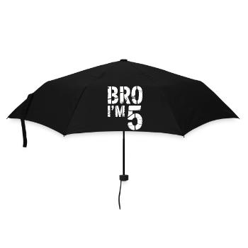 Bro, ich bin 5 – Coole Geburtstags-Design - Regenschirm (klein) - Schwarz - Vorne