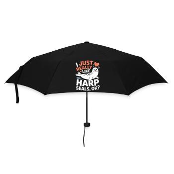 Seal Saying Seal Funny Harp Seal Gift - Umbrella (small) - black - Front