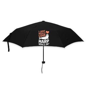 Seal Saying Seal Funny Harp Seal Gift - Umbrella (small) - black - Front