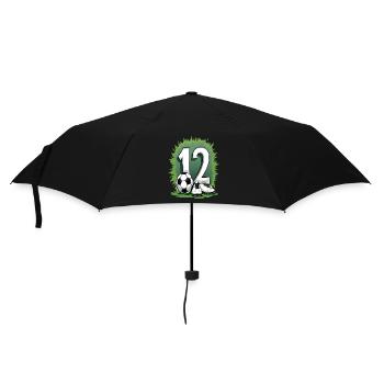 Football Birthday 12 Years Boys Gift - Umbrella (small) - black - Front