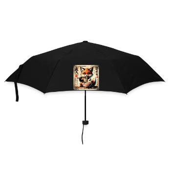 Ramen Fuchs - Regenschirm (klein) - Schwarz - Vorne