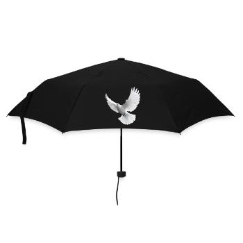 Weiße Taube - Regenschirm (klein) - Schwarz - Vorne