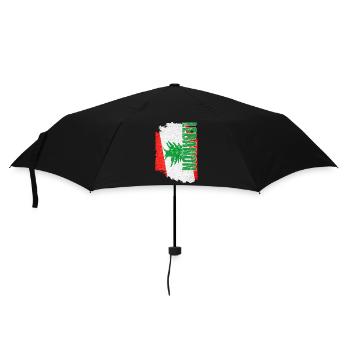 Vertikale Libanon-Flagge, Ich liebe den Libanon - Regenschirm (klein) - Schwarz - Vorne