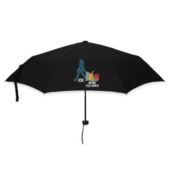 Ich & meine Follower – Katzenhumor Design - Regenschirm (klein) - Schwarz - Vorne