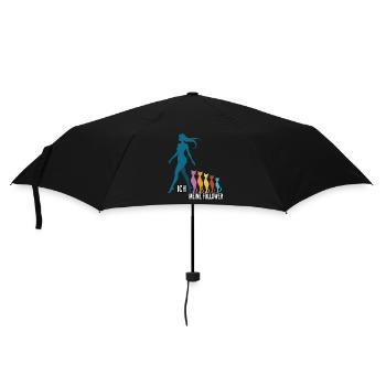 Ich & meine Follower – Katzenhumor Design - Regenschirm (klein) - Schwarz - Vorne