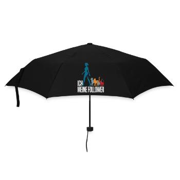 Ich & meine Follower – Katzenhumor Design - Regenschirm (klein) - Schwarz - Vorne