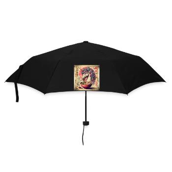 Ramen Einhorn Grunge Poster Style - Regenschirm (klein) - Schwarz - Vorne