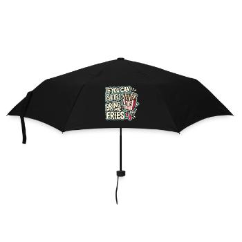 Wenn Sie dies lesen können, bringen Sie mir Pommes - Regenschirm (klein) - Schwarz - Vorne
