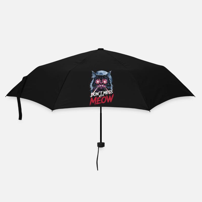 Leg dich nicht mit Meow Laser Cat Art an - Regenschirm (klein) - Schwarz