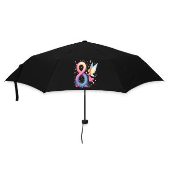 Süße Fee 8. Geburtstag für Mädchen - Regenschirm (klein) - Schwarz - Vorne