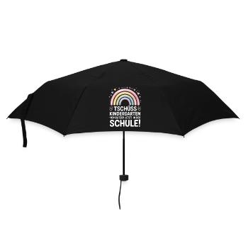 Tschüss Kindergarten Einschulung 2025 Mädchen - Regenschirm (klein) - Schwarz - Vorne