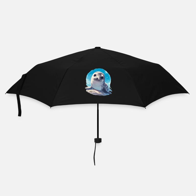 Robben Robbe - Regenschirm (klein) - Schwarz