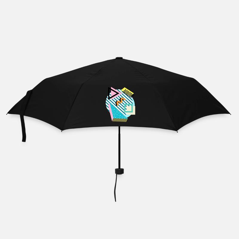 Memphis Mix – Retro Shapes & Farben - Regenschirm (klein) - Schwarz