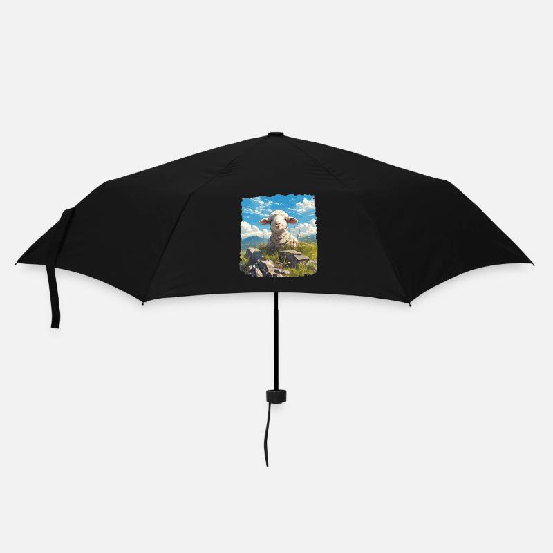 Schafe Schaf - Regenschirm (klein) - Schwarz
