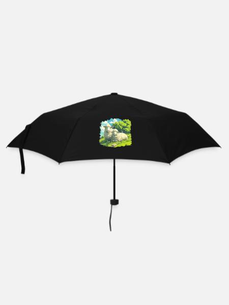 Schafe Schaf - Regenschirm (klein) - Schwarz