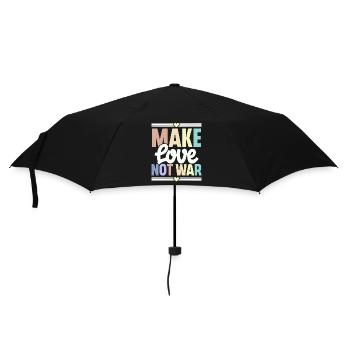 Make Love Not War - Regenschirm (klein) - Schwarz - Vorne
