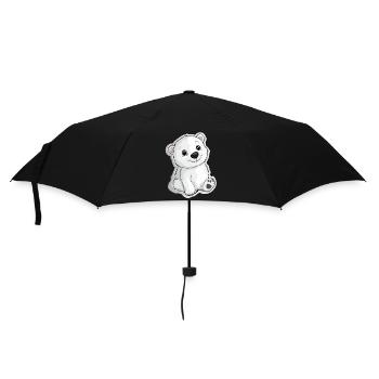 Polarbär Illustration – Arktisches Tiermotiv - Regenschirm (klein) - Schwarz - Vorne